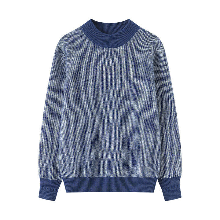 Stay cozy and stylish with the Shambala 100% Yak Two-Toned Jacquard Crew-neck Sweater. Crafted from soft yak wool, this sweater features a sophisticated jacquard pattern, perfect for layering on cold days.

