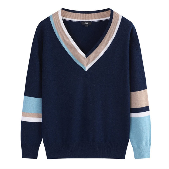 Stand out with the Himalaya Women's V-neck Colorblock Sweater. Crafted from a luxurious yak and wool blend, this stylish sweater offers exceptional warmth, softness, and a unique colorblock design. Perfect for elevating your casual wardrobe with cozy elegance.