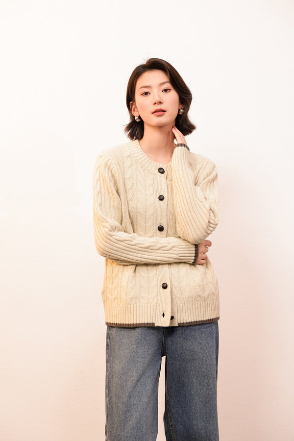Women's Twisted Yak Wool Cardigan