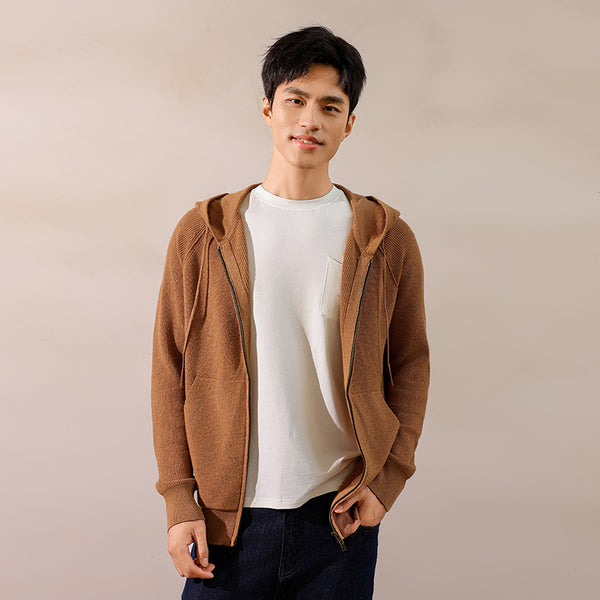 Elevate your casual look with the Shoton Contrasting Hooded Knit Coat. Crafted for style and comfort, this versatile piece combines a hooded design with contrasting details, perfect for layering.