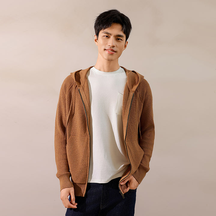 Elevate your casual look with the Shoton Contrasting Hooded Knit Coat. Crafted for style and comfort, this versatile piece combines a hooded design with contrasting details, perfect for layering.