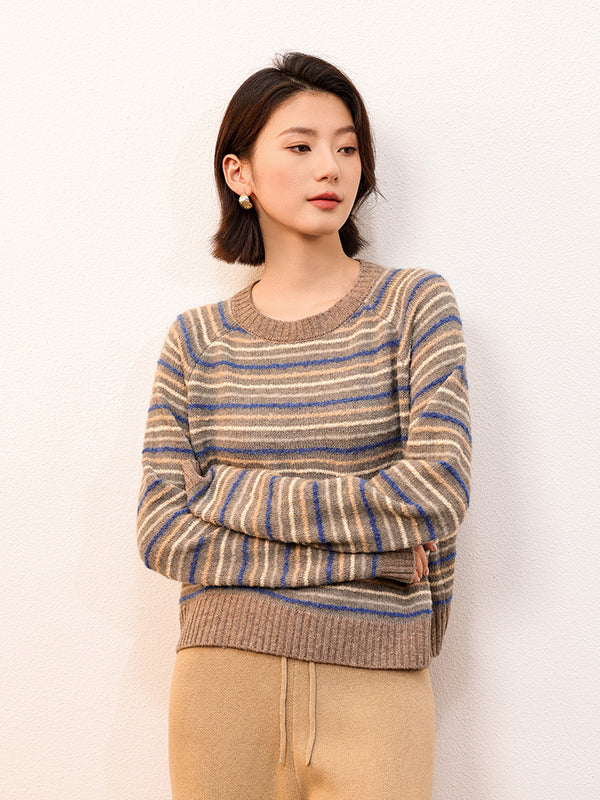 Highland Women's Striped Crew Neck Pullover