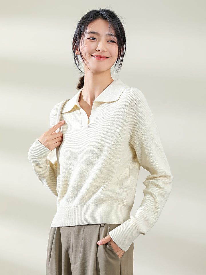 Discover the Women's Knit Polo Sweater, crafted for comfort and style. Perfect for layering, this versatile piece is made from premium yarns for a soft, flattering fit.

