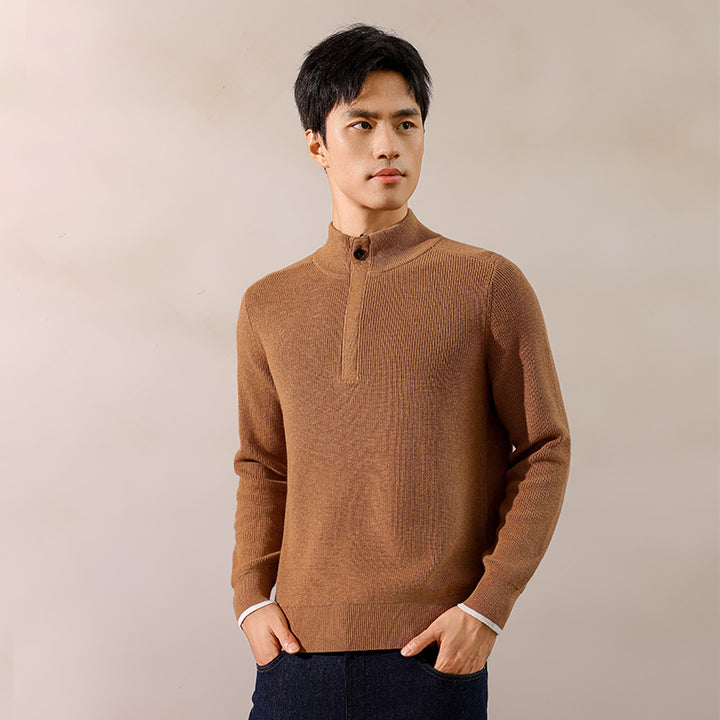 Elevate your style with the Shoton Double Layer Collar Pullover. Made from a soft cotton and yak blend, this lightweight sweater offers warmth, comfort, and effortless versatility for year-round wear.