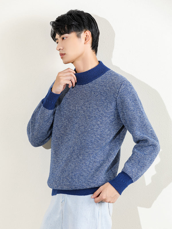 Stay cozy and stylish with the Shambala 100% Yak Two-Toned Jacquard Crew-neck Sweater. Crafted from soft yak wool, this sweater features a sophisticated jacquard pattern, perfect for layering on cold days.

