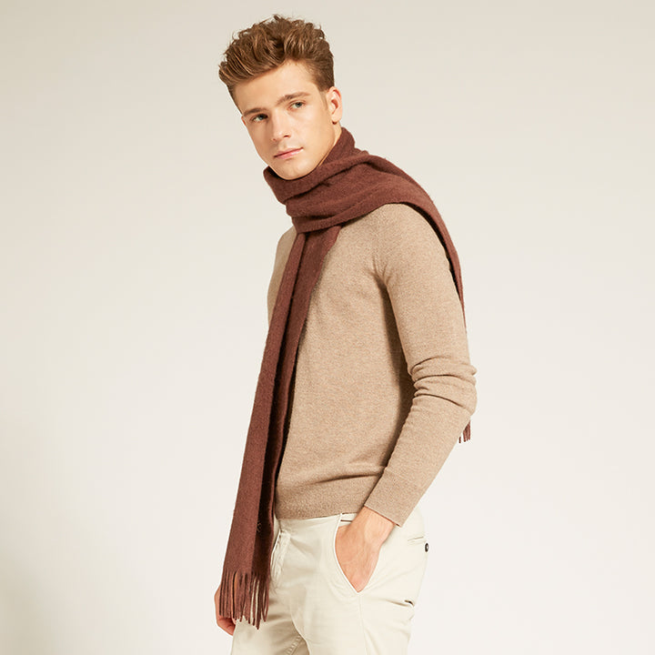 Experience ultimate comfort and warmth with the Serene Sugar Graham Scarf. Crafted from 100% yak wool, it's the perfect luxurious accessory for colder months.

