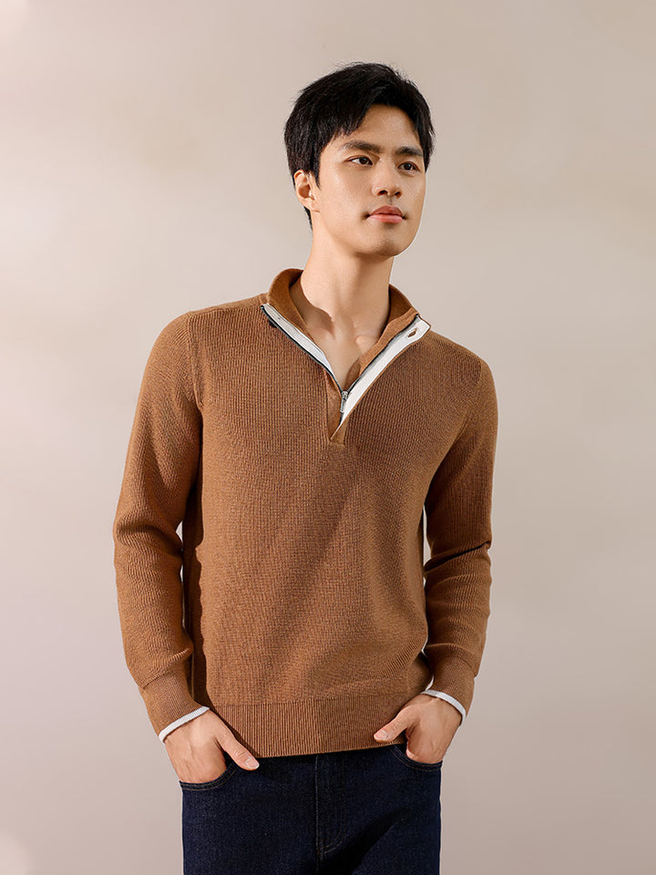 Elevate your style with the Shoton Double Layer Collar Pullover. Made from a soft cotton and yak blend, this lightweight sweater offers warmth, comfort, and effortless versatility for year-round wear.
