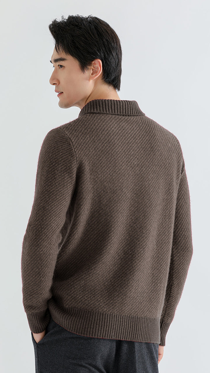 Stay warm and stylish with the Men's Shambala Half High Collar Yak Wool Pullover. Crafted from luxurious yak wool, this pullover offers exceptional softness, warmth, and a modern high collar design perfect for cooler weather.