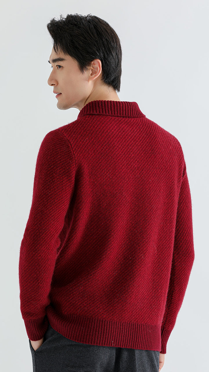 Stay warm and stylish with the Men's Shambala Half High Collar Yak Wool Pullover. Crafted from luxurious yak wool, this pullover offers exceptional softness, warmth, and a modern high collar design perfect for cooler weather.