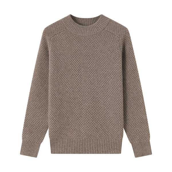 Discover luxury and warmth with the Shambala Half High Collar Spruce Seed Yak Wool Pullover. Made from 100% yak wool, this sweater offers a soft, cozy fit, perfect for cold weather styling.

