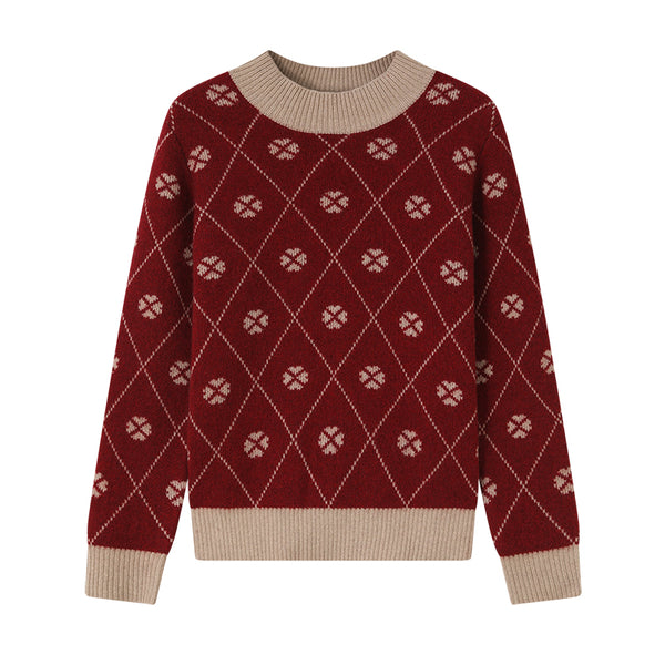 Stay stylish and warm with the Women's Shambala Half Turtleneck Jacquard Yak Wool Pullover. Crafted from 100% Yak wool, this luxurious and textured pullover offers comfort and sophistication for every occasion.

