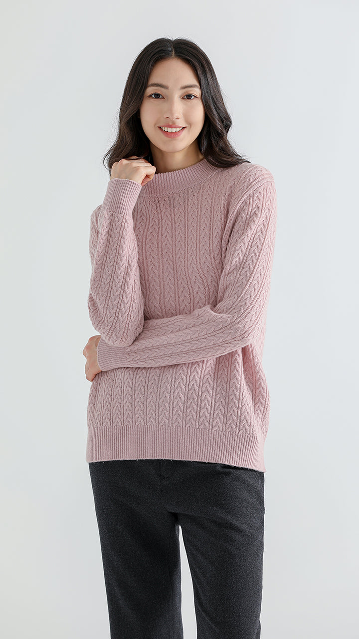 Stay cozy in the Women's Shambala 100% Yak Cable Sweater, made from luxurious yak wool for a soft, warm, and stylish fit. Perfect for layering or wearing on its own this season.

