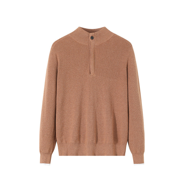 Elevate your style with the Shoton Double Layer Collar Pullover. Made from a soft cotton and yak blend, this lightweight sweater offers warmth, comfort, and effortless versatility for year-round wear.