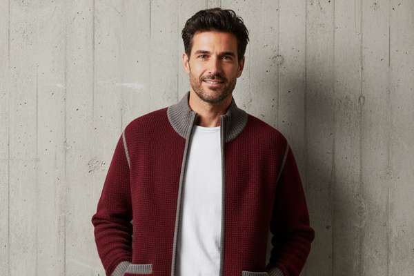 Men's Crew Neck 100% Yak Wool Sweater in Charcoal Gray